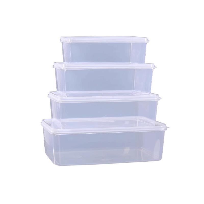 Прозрачный пластиковый прямоугольный контейнер для хранения продуктов