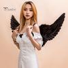 Halloween Cosplay Angel Wing Prop with Elastic Band Goose Feather Bright Colors Good Detail Stage Show Performance Role-Playing Party Dance Fake Wing