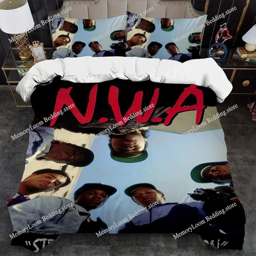 Rapper N-NWA Niggaz4life Duvet Cover Set Home Style Bedding Soft Laundry Cotton Bed Student Dormitory Gift Home Textileextile029