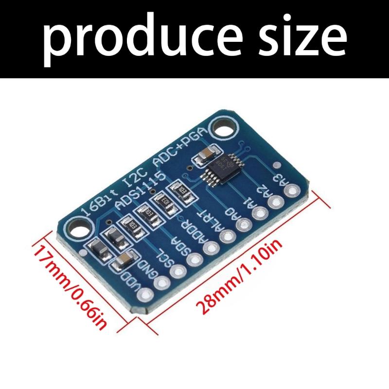 ADS1115 ADC Analog to Digital Adapter Module with Programmable Amplifier 16 Bit I2C Microcontroller Project