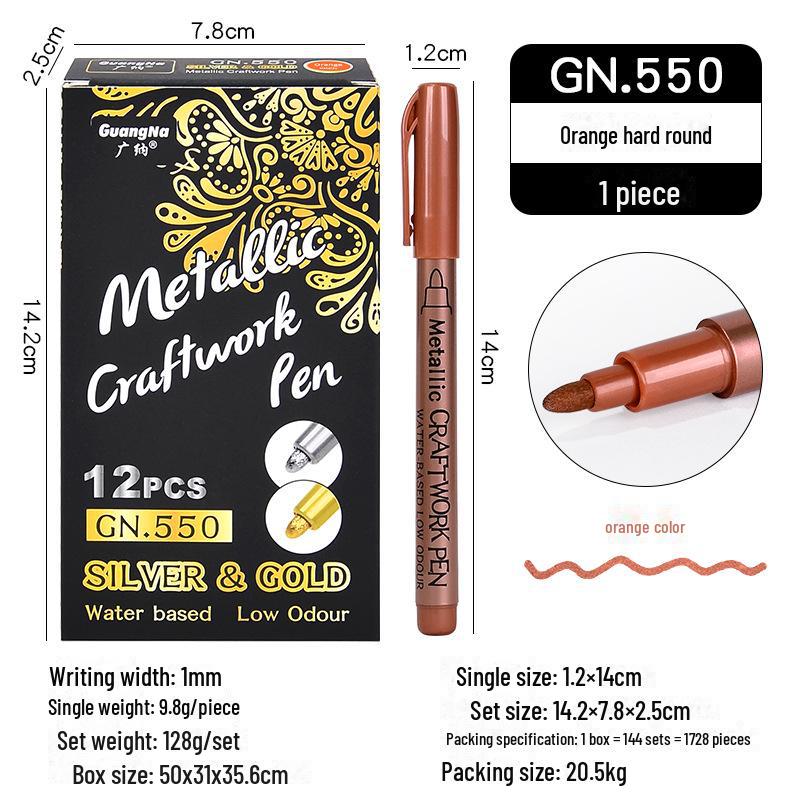 Guangna 550 Набор маркеров с золотой и серебряной краской для покрышек, произведений искусства и граффити