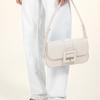 Bally Простая однотонная сумка-тоут на плечо из козьей кожи Женские сумки Костяной-белый 6302775
