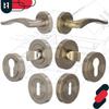 KOTARBAU® Door Handle for Interior Doors Short Split Plate Patina + Key Rosette