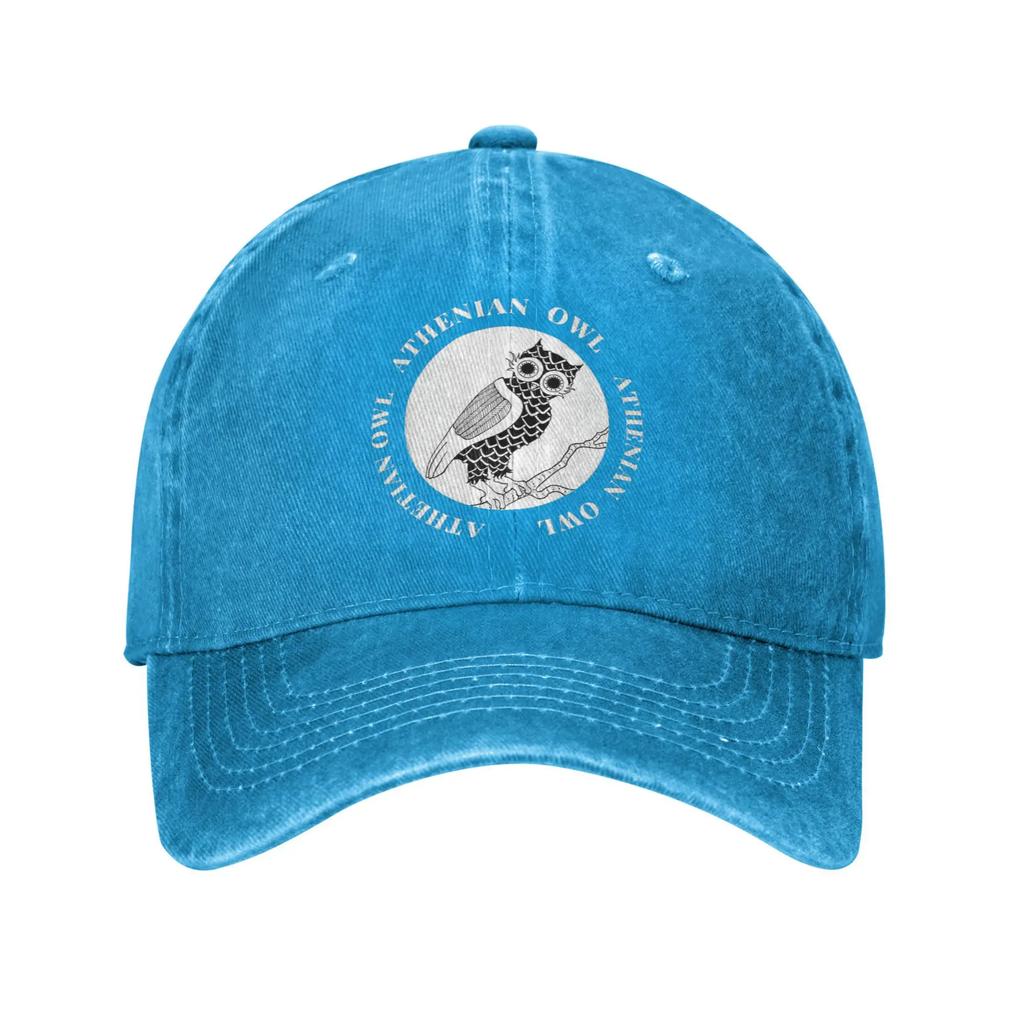 Cute Athenian Owl Ancient Greek Unisex Women Baseball Cap Tetradrachm Coin Distressed Denim Hat Vintage Outdoor Travel Soft Sun Cap
