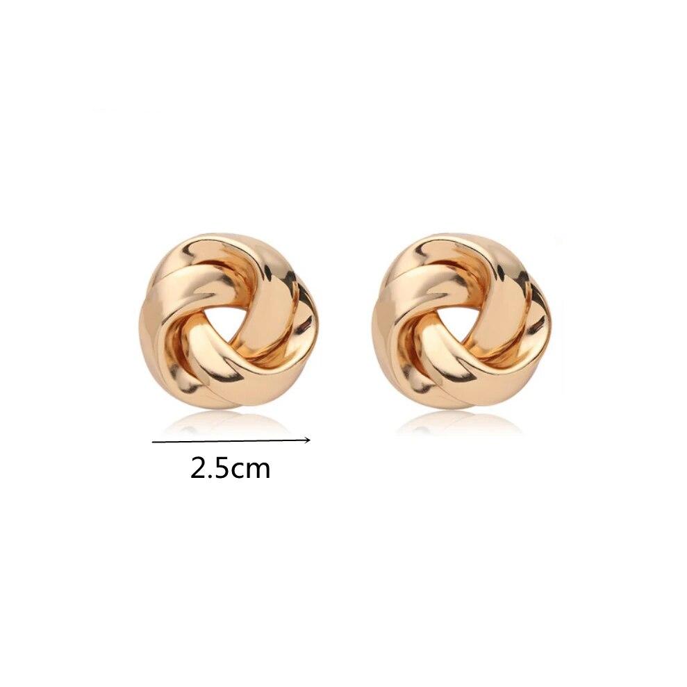 Новые модные массивные металлические геометрические серьги-подвески для женщин, крутые серьги золотого цвета в стиле панк, круглые витые висячие украшения для ушей