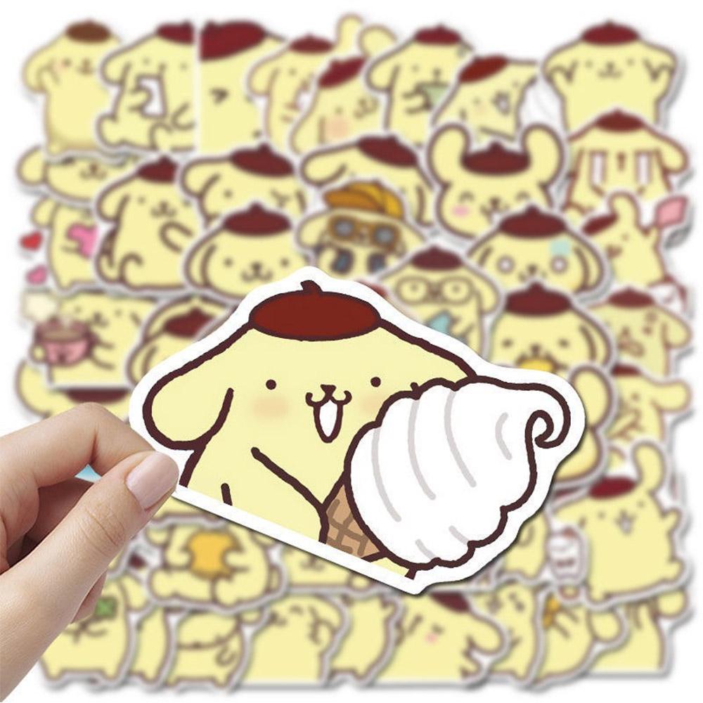 10/30/50 шт. Мультяшные стикеры Pompom Purin Sanrio, смешные кавайные аниме-стикеры для скрапбукинга, скрапбука, автомобиля, водонепроницаемые наклейки