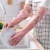 Extended Waterproof PVC Cleaning Gloves - Non-slip, Thin, and Durable for Kitchen, Dishwashing, Housework, and Laundry.