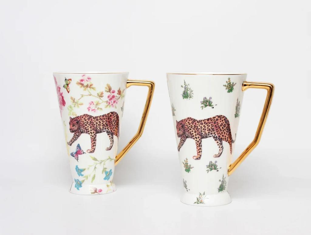Европейский стиль чашка для воды костяного фарфора кружка большой емкости джунгли леопард керамическая бытовая чашка для кофе чай кружка для кофе