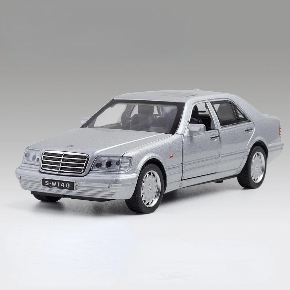 1:32 Mercedes Benz S W140, модель автомобиля из сплава, звуковой свет, откатной светильник, звуковой сплав, модель автомобиля, игрушки для детей