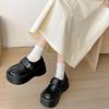 Черные туфли на платформе из натуральной кожи в ретро-британском стиле, женские, новинка 2025 года, универсальные, юбка, туфли Мэри Джейн, одинарные