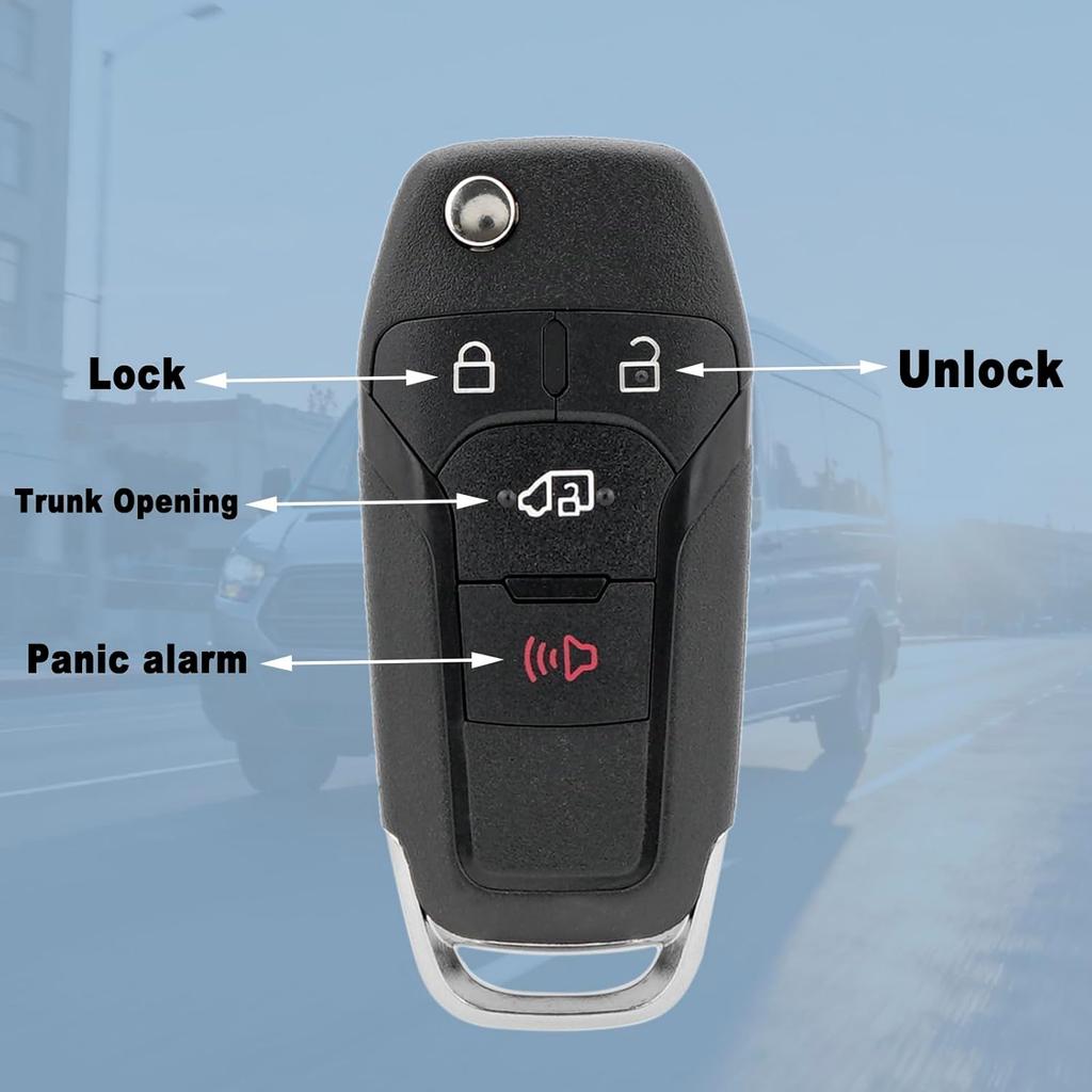 Flip Key Fob Remote Replacement Fits For Ford Transit Ford Transit Connect N5F-A08TAA 164R8236 164R8281 (Pack Of 2)