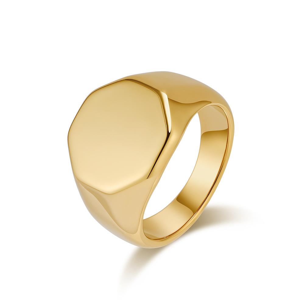 Металлические глянцевые кольца для мужчин, стильный геометрический шестигранный дизайн, панк-стиль, кольцо на палец, унисекс, простые ювелирные аксессуары