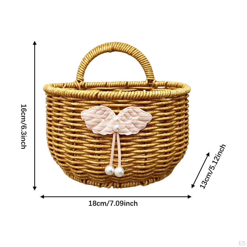Подвесная корзина для хранения Имитация ротанга Портативное украшение Практичный контейнер