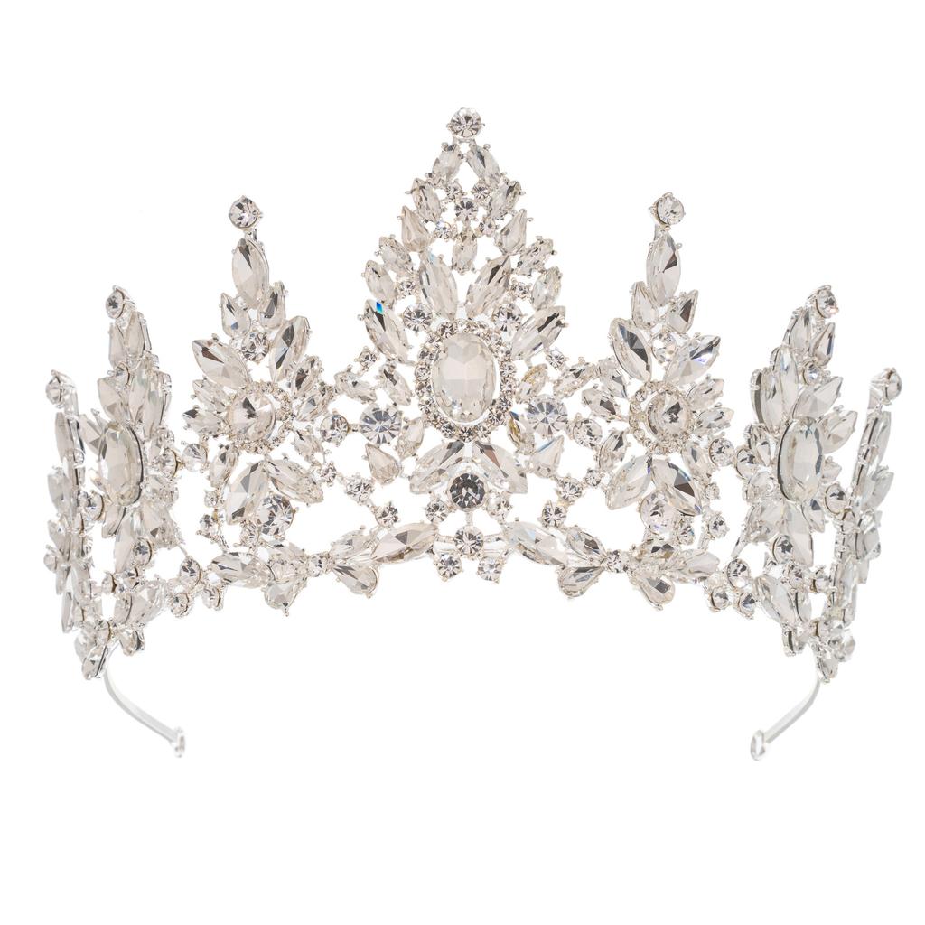 Барокко Европейский и Американский Конкурс Красоты Свадебная Корона Тиара Сплав Кристалл Свадебная Повязка на Голову Аксессуары для Волос Корона