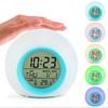 Digital Alarm Clock with Colorful Light Temperature Detect Snooze Function Battery Operated Multifunctional Alarm Clock