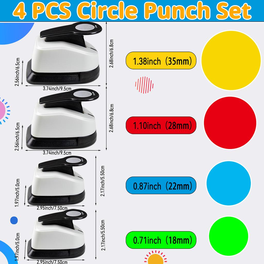 3 шт. Круглый бумажный резак для рукоделия Набор инструментов для пробивания отверстий 3/8 5/8 1 дюйм 25 16 9 мм Бумажные формы для изготовления открыток скрапбукинга