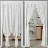 Lace Polyester Mosquito Proof Door Net Screen Hanging Door Curtain Side Fly Free-punch Vintage Lace Curtains Romantic Semi Sheer Floral Lacy Curtain