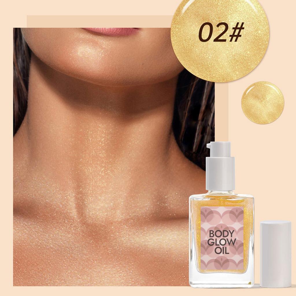 Масло для тела с блестками 5 цветов, сияющий жемчуг, хайлайтер для тела, жидкий хайлайтер, осветляющая жидкость для всего тела, 30 мл