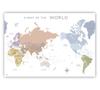 Notelife Карта мира в тусклых тонах, размер A2, водонепроницаемый плакат в пастельных тонах, сделано в Японии (60 42см)