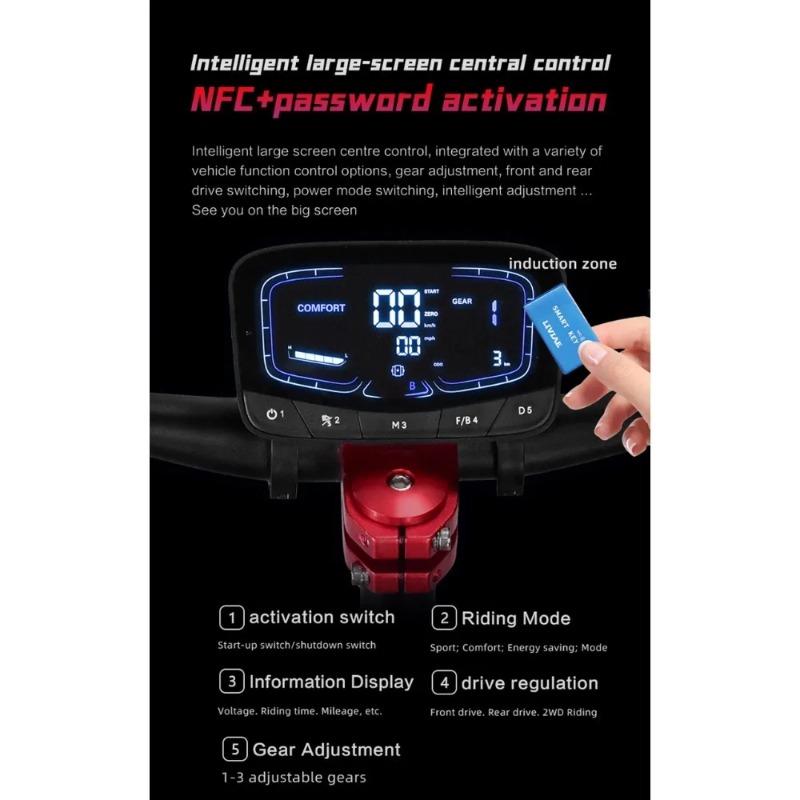 BOYUEDA Q7Pro Max E-Scooter 3200W Dual Motor 52V28AH Battery NFC Activated App Control Escooter Silent Tires Electric Scooter