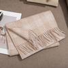 Wool Scarf Versatile Sweet Style Winter Warm Plaid Scarf Ins Korean Version Pink Plaid Scarf for Women