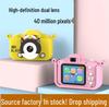 Children's Dual Lens Cartoon Digital Camera with Selfie, Video, Game, and Music Features