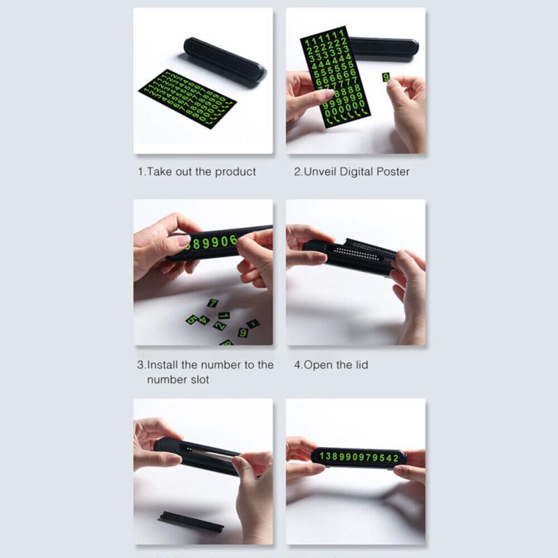 Светящаяся автомобильная временная парковочная карта, Стайлинг, номер телефона, карточная табличка, ароматерапия, автоинтерьер