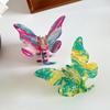 Elegant Butterfly Acetate Hair Claw Clip For Stylish Women In Marble Blue And Rainbow Colors