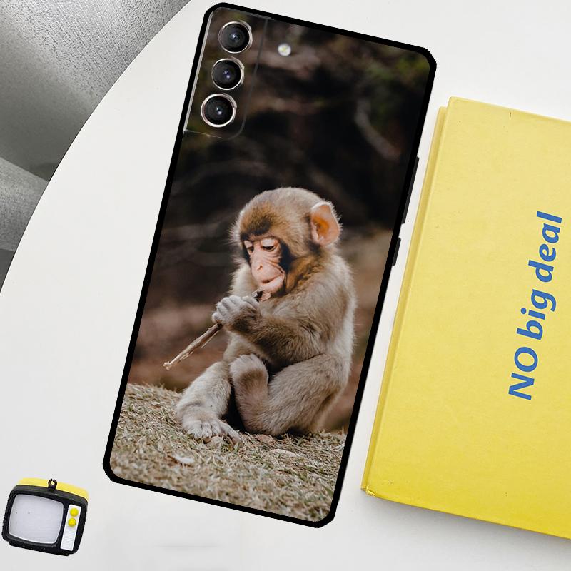 Милый Человечек-Обезьянка Животное Чехол Для Телефона Для Samsung Galaxy S25 Ultra S20 S21 S22 S23 Plus S9 S10 S25 FE S24 Ultra Чехол