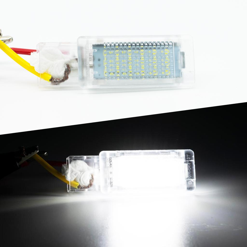White 2x Footwell Light Courtesy Door Luggage Lamp For VW Jetta Golf Scirocco Eos Touareg Passat Skoda Sharan Polo Seat