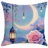 New Moon Chandelier Flowers Dreamy Folk Line Print Home Living Room Sofa Pillow Cover