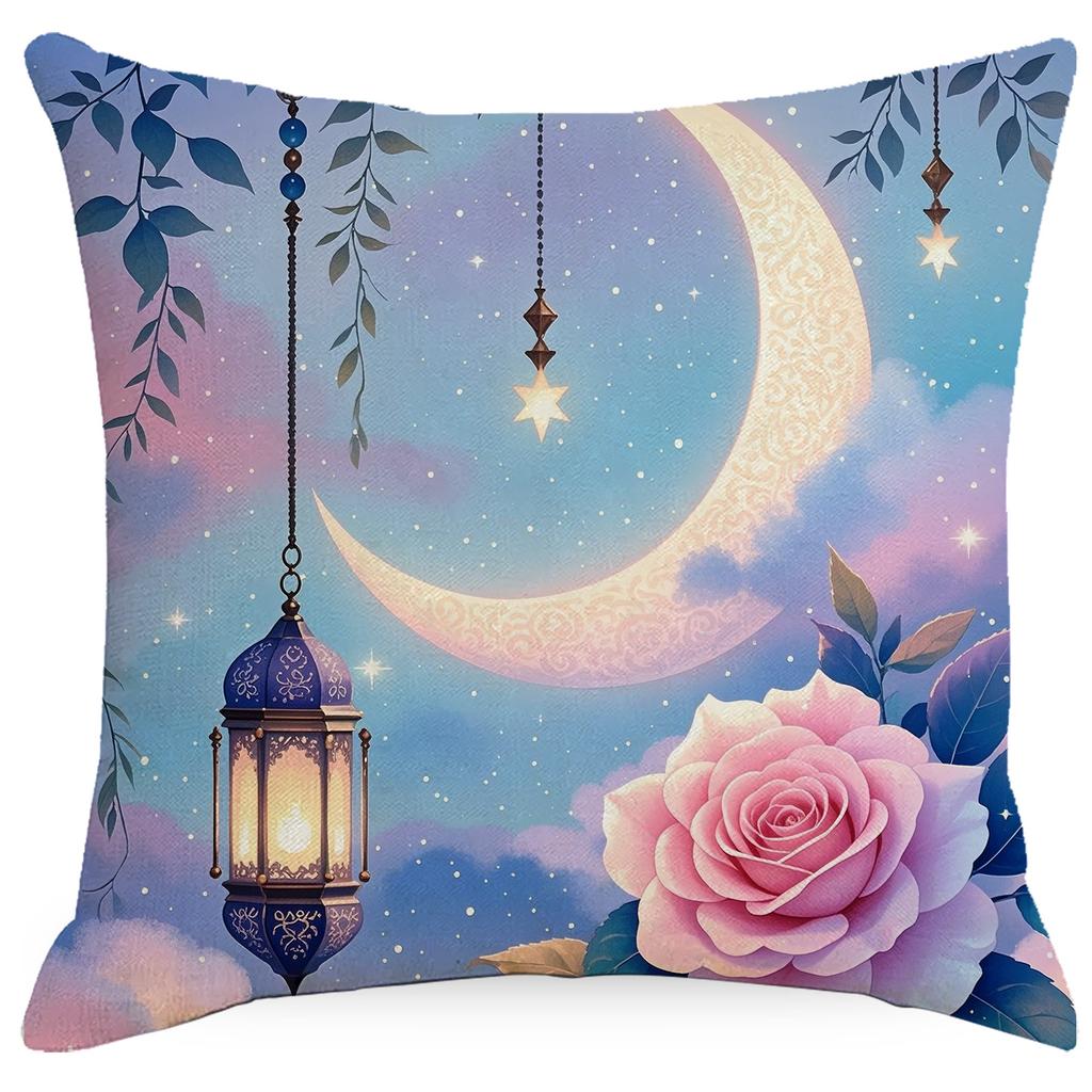 New Moon Chandelier Flowers Dreamy Folk Line Print Home Living Room Sofa Pillow Cover