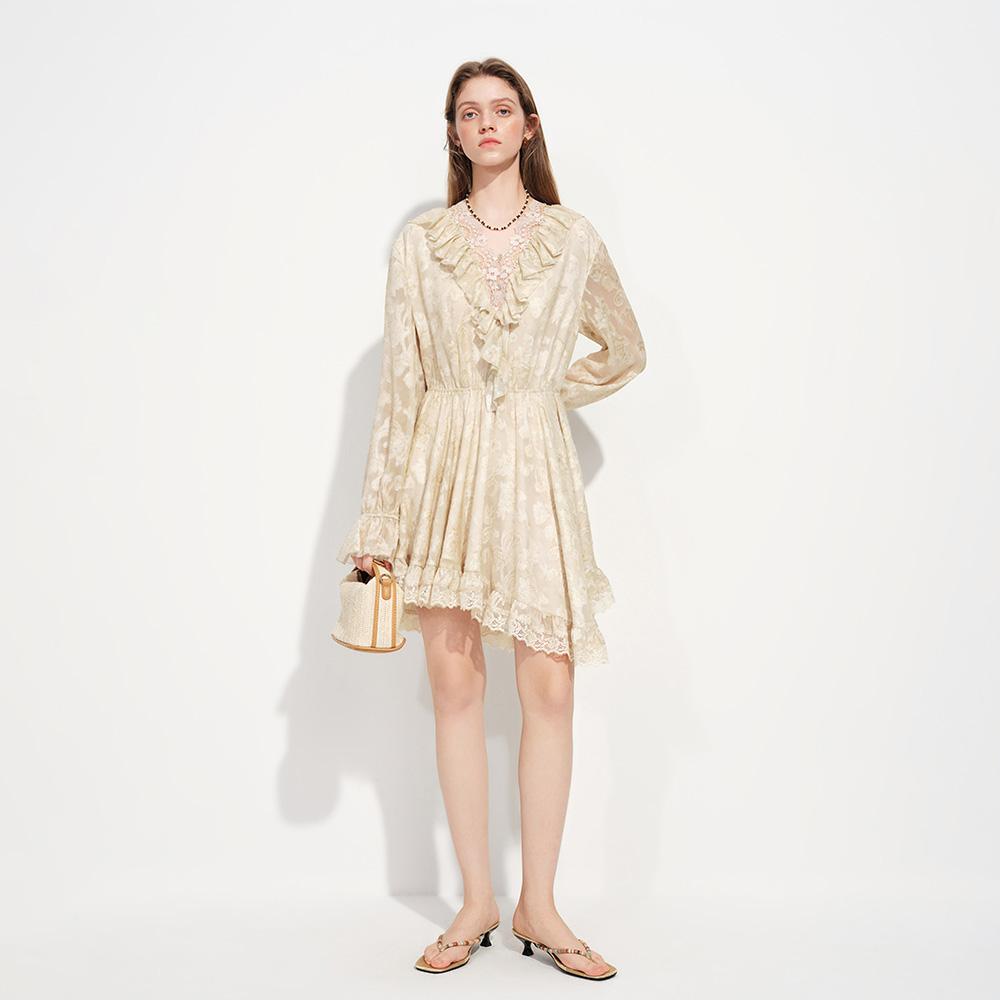 WEDNESDAY DELIGHT Wd_Jacquard Frill Dress