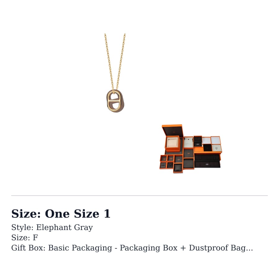 HERMES O'Maillon Calfskin Necklaces Women's H079528CC18