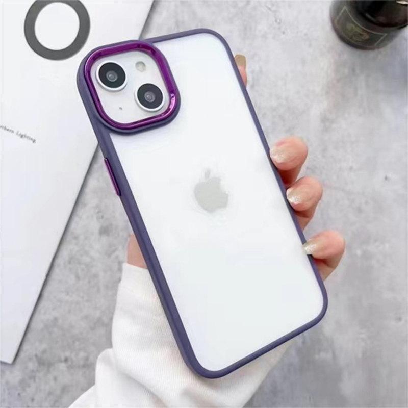Luxury Silicone Bumper Clear Acrylic Shockproof Case For iPhone 14 13 12 11 Pro Max Metal Camera Ring Cover