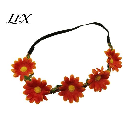 Floral Hair Accessory for Beach Vacation Sunflower/Daisy Wreath Headband Women Girls, Flower Headpiece, Adjustable Travel Photography Silk Crown