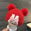Knitted Baby Beanie Cap Rabbit Pullover Hats Bonnet Cute Girls Knitted Hat  Baby