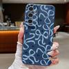 Чехол с принтом разноцветных бантиков для Samsung S26 S25 Ultra S24 S23 S22 S21 FE A15 A35 A55 A16 A36 A56 A17 A18 A37 A57 5G Мягкая обложка с текстурой кожи