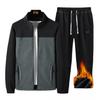 Shake Fleece Men's Sports Suit for Middle-aged and Elderly, Autumn and Winter with Fleece Fleece Fleece Hoodie Two-piece Set