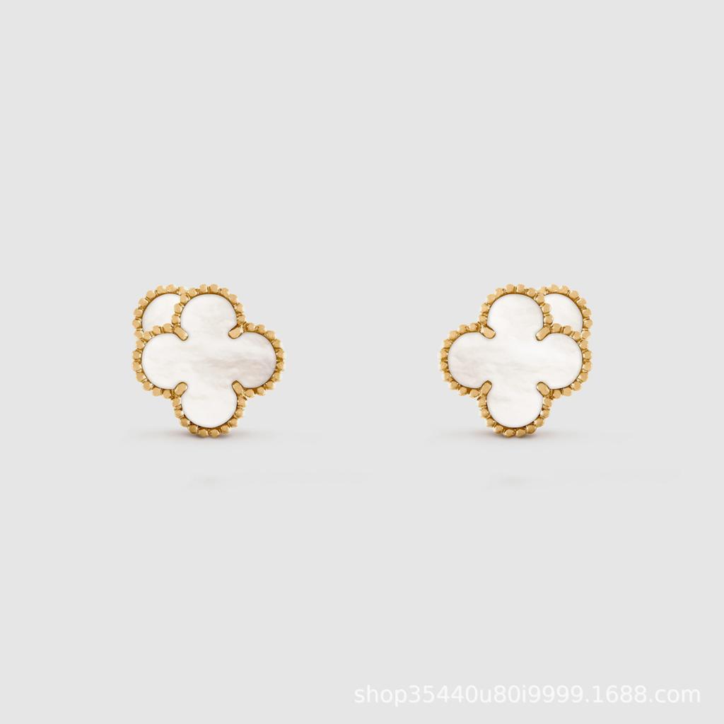 Серьги-тренды в виде четырехлистного клевера, настоящие серьги-фритиллярии