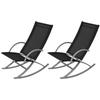 Day and Night - Day and Night Garden Rocking Chairs 2 Units Steel and Black Textilene