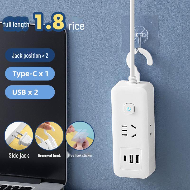 Умный USB Многофункциональный Сетевой Фильтр с Независимым Выключателем и Боковой Вилкой