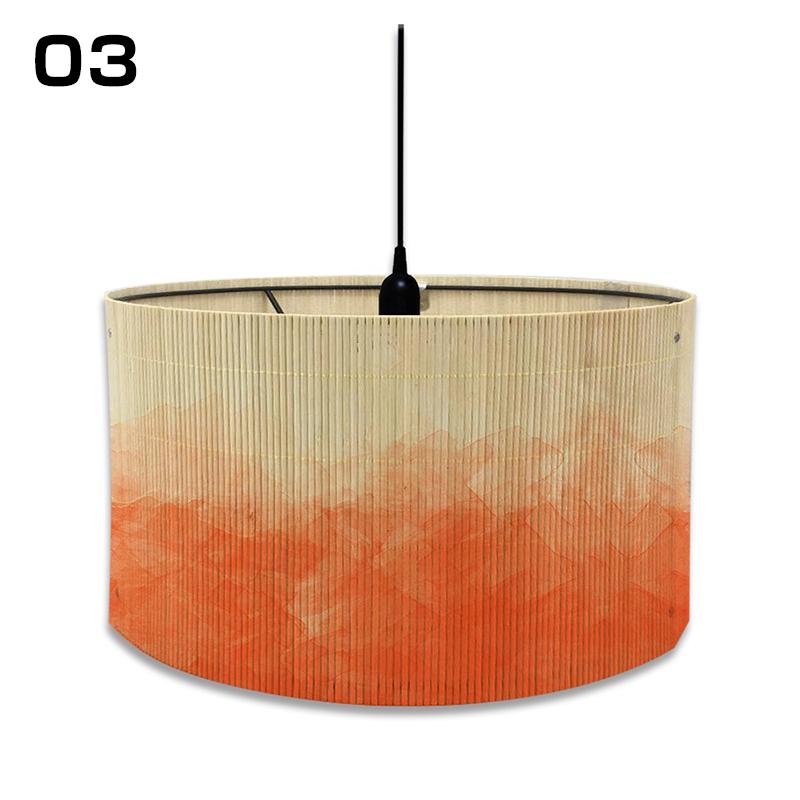 European Style Watercolor Gradient Color Lamp Shade Bamboo Braided Light Cover Decor Chandelier Modern Abstract Art Light Shade