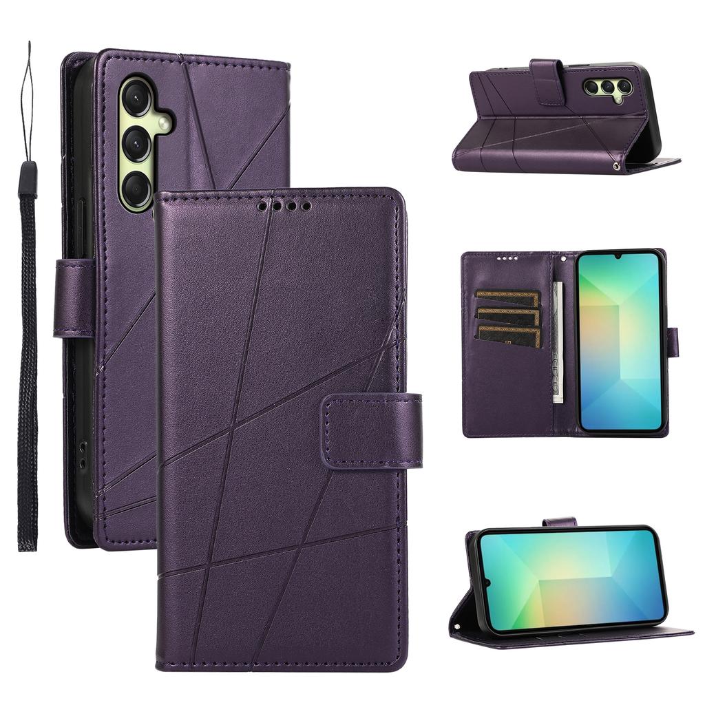 DF-06 For Samsung Galaxy A36 5G Phone Case Line Imprint Leather Wallet Cover