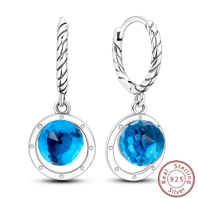Women's Romantic 925 Silver Snowflake Star Shining Zircon Christmas Winter Earrings Fit Wedding Party Exquisite Jewelry