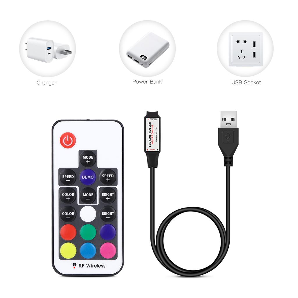 USB 5V LED RGB контроллер 11 кнопок беспроводной РЧ пульт для 5050 2835 RGB неоновых светодиодных лент