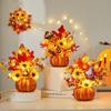 New Halloween Decoration Luminous Simulation Maple Leaf Pumpkin Props Harvest Festival Scene Arrangement Ghost Festival Ornament