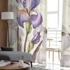 Vintage Iris Butterfly Rustic Sheer Curtains For Living Room Bedroom Tulle Curtain For Kitchen Voile Curtain Blind Panels