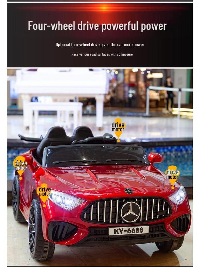 Электрический 4-колесный электромобиль с пультом дистанционного управления для мальчиков и девочек