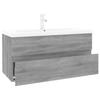 3152880 vidaXL Vanity Unit with Integrated Basin Sonoma Grey Engineered Wood